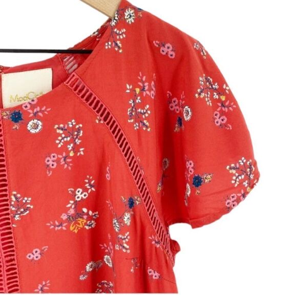 ModCloth Coral Whimsical Wildflowers Shift Dress Size M - Picture 6 of 16